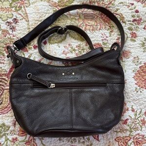 Elegant Brown Leather Stone Mountain Shoulder Crossbody bag purse